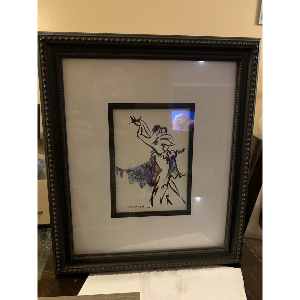 Misha Lenn Print Dancers Double Matted 12x14 Hang Ready Signed Ornate‎ Frame